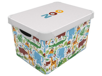 Контейнер с крышкой Qutu Style Box Zoo, 20л, 8690068355307