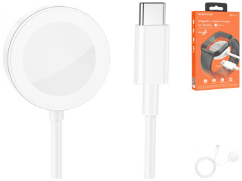 Бездротовий Зарядний Пристрій Borofone BQ13C (iWatch 1-8, SE/SE2/Ultra) Колір Бiлий