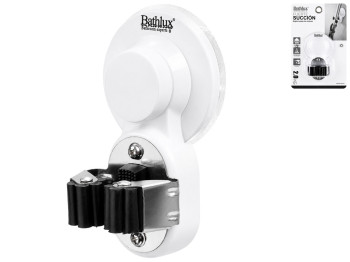 Тримач Bathlux для швабри, вакуумне присоска, навантаження до 2кг, 10,7x5,2см, колір білий