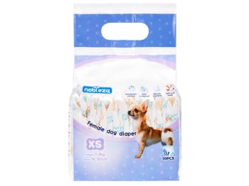 Підгузки для собак Nobleza, розмір XS, 34×30см, 1–3 кг, 10шт (ціна за упаковку)