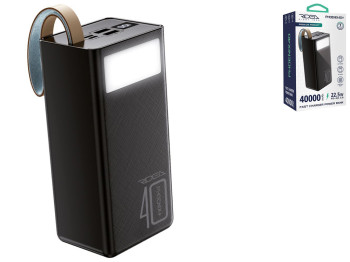 Power Bank Ridea RP-D40L+ Phoenix40+ PD/QC 3.0 20W digital display + lamp 40000 mAh Цвет Черный