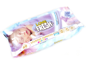 Вологі серветки дитячі Love Fresh "Алое вера" 60шт