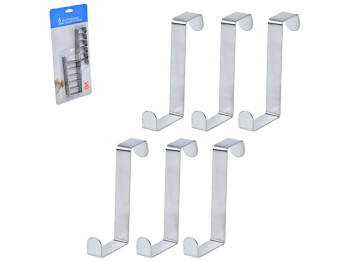 Гачки-вішаки на двері, металеві, 7,5см (ціна за 6шт)