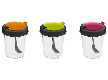 Емкость для специй Herevin Conical Spice Jar Combin Colour Mix, с ложкой, 320мл, 8699038082410