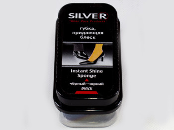 Губка-блеск мини "Silver" (Черный цвет) прямоугольная