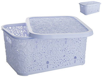 Корзина с крышкой голубая 10л Elif