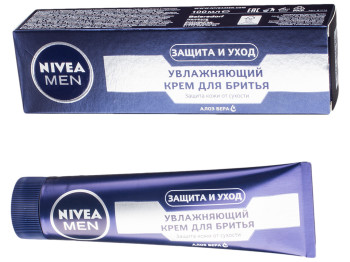 Крем для гоління Nivea men "Захист і догляд" зволожуючий, з алое вера 100мл