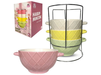 Набор посуды на стойке, 680мл (цена за набор 5 предметов)