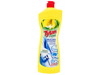 Молочко для чистки Tytan Cream Cleaner, лимон, не царапает поверхность, 0,9 л