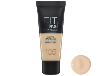 Тональный крем матирующий Maybelline New York "Fit me Matte+poreless normal to oily" тон 105 30мл