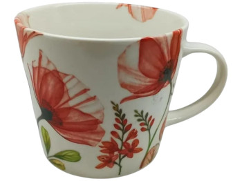 Чашка Limited Edition Flora D, фарфор, 420мл, колір білий з малюнком