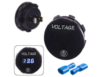 Вольтметр в планку + емкость 12-24V BLUE New (10451 4011)