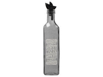 Пляшка для олії Herevin Transparent Grey White Bon Appetit, 500мл, 8690069399690