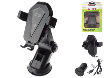 Держатель мобильного телефона Pulso WC-2502K с беспроводной зарядкой QC2.0