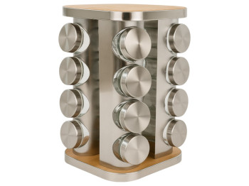 Набор для специй Benson, квадратный, 17 предметов, цвет под дерево