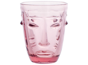 Стакан стеклянный Face, 250мл, цвет – темно-розовый
