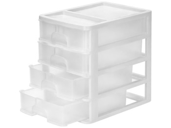 Комод настольный R-Plastic А4 на 4 ящика, белый, 35x25,5x38см, 03403