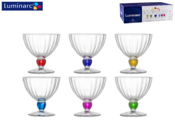 Креманка Luminarc "Quadro ice cream Rainbow" 300мл (ціна за набір 6шт) 32565