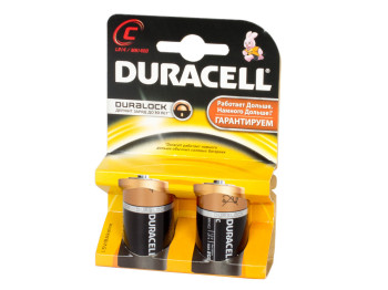 Батарейка алкалиновая Duracell, LR14 (цена за блистер 2шт)