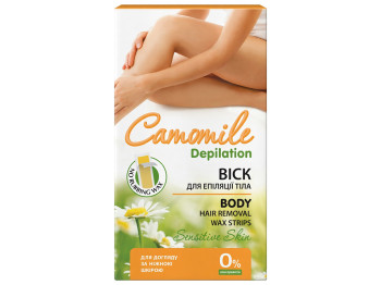 Воскові смужки для депіляції Camomile Depilation, для тіла, з екстрактом ромашки, 16шт