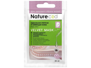 Маска для лица тканевая Nature Code Pearl effect Идеальная упругая и сияющая 25мл