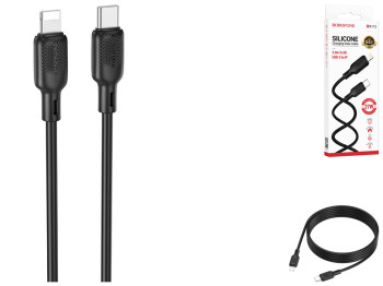 Кабель USB Borofone BX113 Silicone Type-C to Lightning PD27W 2м Цвет Черный