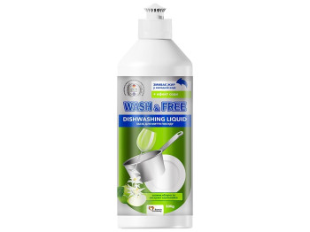 Засіб для миття посуду Wash&Free Зелене яблуко та екстракт едельвейсу 500мл