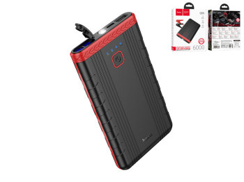 Универсальная мобильная батарея Hoco QS5 6000mAh, пусковое устройство, фонарь SOS, цвет черный