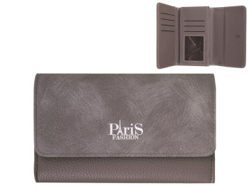 Кошелек женский кожзам. серый "Paris" 16х3х10см