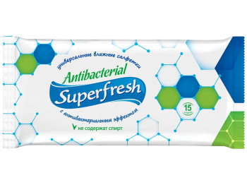 Вологі серветки універсальні Superfresh "Антибактеріальні" 15шт