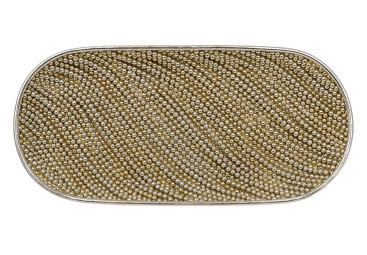 Блюдо декоративне Pearl, полірезина, 26×12×2,5см, колір шампань