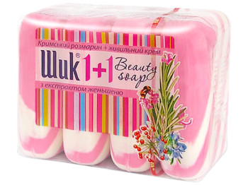 Мыло туалетное ШИК 1+1 Beauty Крымский розмарин+питательный крем экопак (цена за 4шт по 90г)