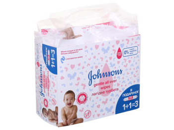 Влажные салфетки детские Johnson's Baby Нежная забота 1+1=3, 216шт