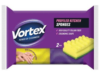 Губки кухонні профільовані Vortex Profiled & Care, 2шт