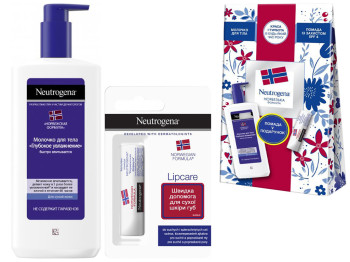 Набор подарочный Neutrogena С заботой о тебе (молочко 250мл, помада 4,8г)