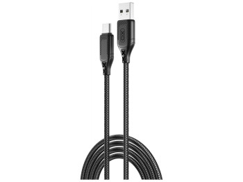 Кабель USB XO NB235 Zebra series Braided 2.4A Type C Цвет Черный