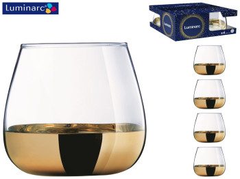 Набор стаканов для коньяка Luminarc Electric Gold низких 300мл (цена за набор 4шт) 40209