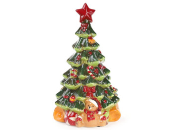 Статуэтка музыкальная Елка, LED-подсветка и LED-подсветка с музыкой, 22×19,8×38,5см, цвет зеленый