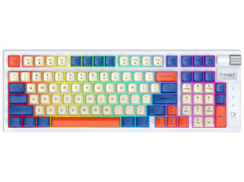 Игровая беспроводная клавиатура TWolf T70 LED, Red Switch, TypeC+2.4ghz+BT, цвет бело-синий