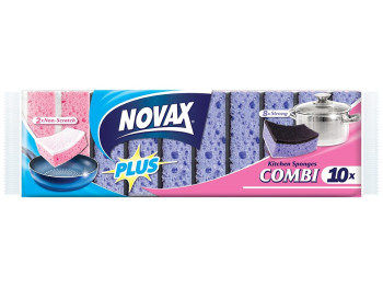 Набор губок кухонных с большими порами Novax Plus Combi 10шт