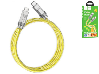 Кабель USB Hoco U113 Solid Silicone 100W Type-C to Type-C, Золотой