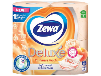 Туалетний папір Zewa Deluxе Персик, 3х шаровий (ціна за упаковку 4шт)