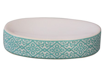 Мыльница керамическая Голубой узор 12х8,5х2,5см