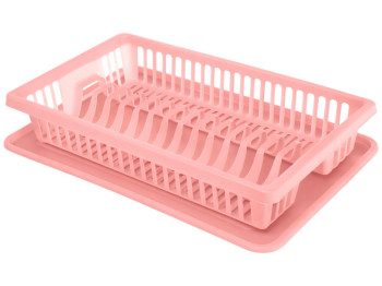 Сушилка для посуды R plastic, пудра, 1 ярус, 43x29x8см, 20104