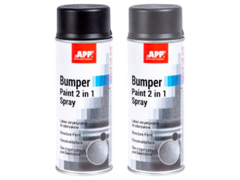 Фарба App bumper paint 2 в 1 spray, бамперна, структурна, 400 мл, сірий колір
