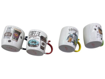 Чашка Coffee break, керамика, 340мл, 4 дизайна (цена за 1шт)