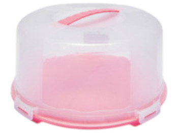 Контейнер для торта AZE, кольорове дно, прозора кришка, 30×17 см.