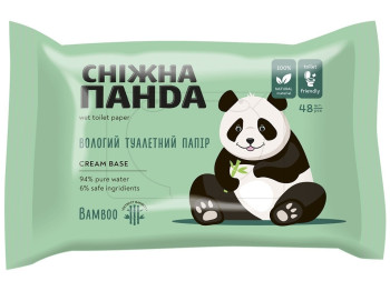 Влажная туалетная бумага Сніжна панда Bamboo Cream, 48шт