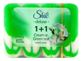 Крем-мыло Shik deluxe, 4 шт по 90 г, крем и зеленый чай