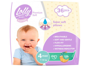 Подгузники детские Lolly Premium Soft (7-18кг) 36шт